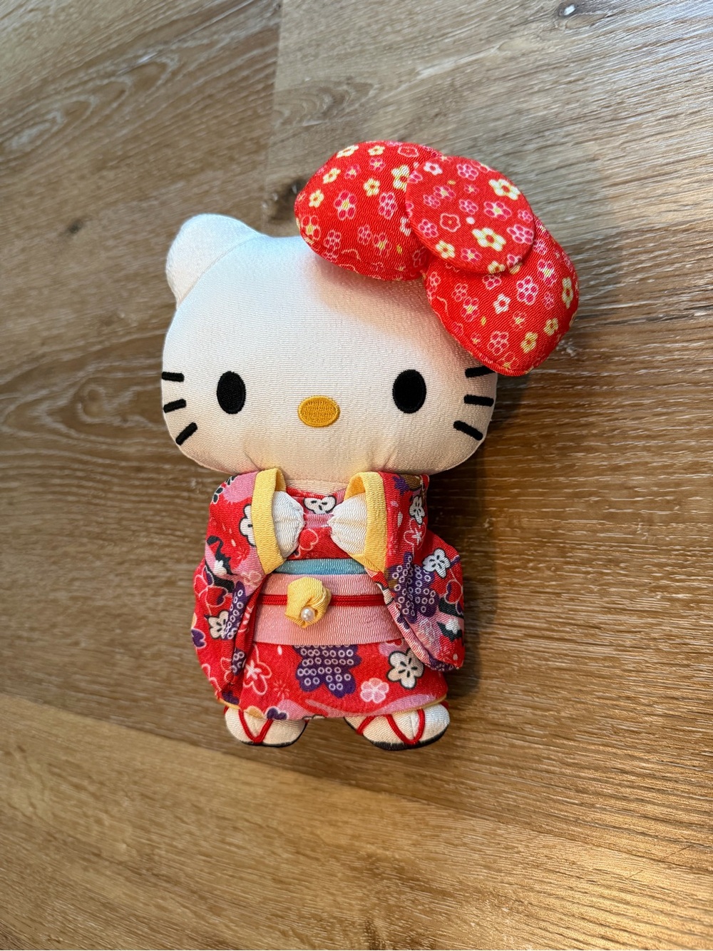 Sanrio Hello Kitty Red Floral Kimono Plush